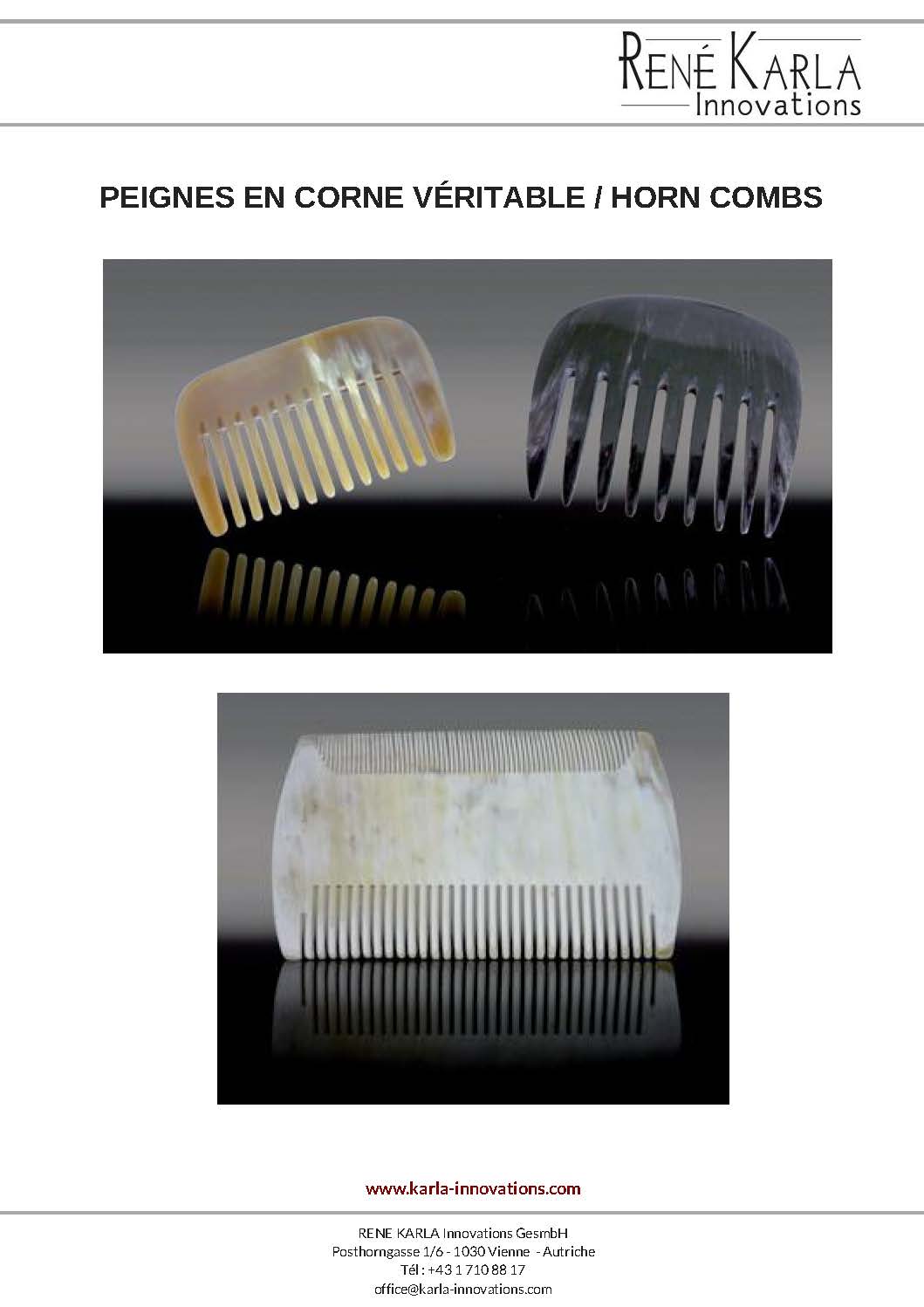 Peignes en corne véritable